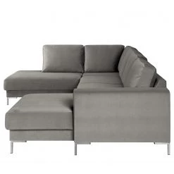 Fredriks Canapé panoramique Summer - Velours Vaia: Gris - Méridienne courte à droite / longue à gauche (vue de face) -Canapés Soldes Magasin 1000279791 211217 13142800656 DETAILS P000000001000279791