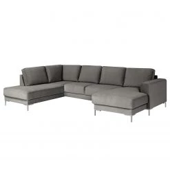 Fredriks Canapé panoramique Summer - Velours Vaia: Gris - Méridienne courte à droite / longue à gauche (vue de face) -Canapés Soldes Magasin 1000279791 211217 13142900678 DETAILS P000000001000279791