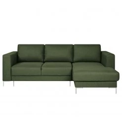 Fredriks Canapé d’angle Summer - Étoffe tissée Mavie: Vert foncé - Méridienne courte à droite (vue de face) - Avec fonction couchage -Canapés Soldes Magasin 1000279799 211217 13143400735 DETAILS P000000001000279799