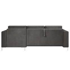 Fredriks Canapé d’angle Summer - Velours Vaia: Gris foncé - Méridienne courte à droite (vue de face) - Avec fonction couchage -Canapés Soldes Magasin 1000279810 211217 13144000873 DETAILS P000000001000279810