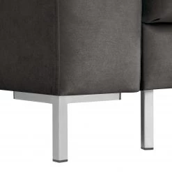 Fredriks Canapé d’angle Summer - Velours Vaia: Gris foncé - Méridienne courte à droite (vue de face) - Avec fonction couchage -Canapés Soldes Magasin 1000279810 211217 13144100961 DETAILS P000000001000279810