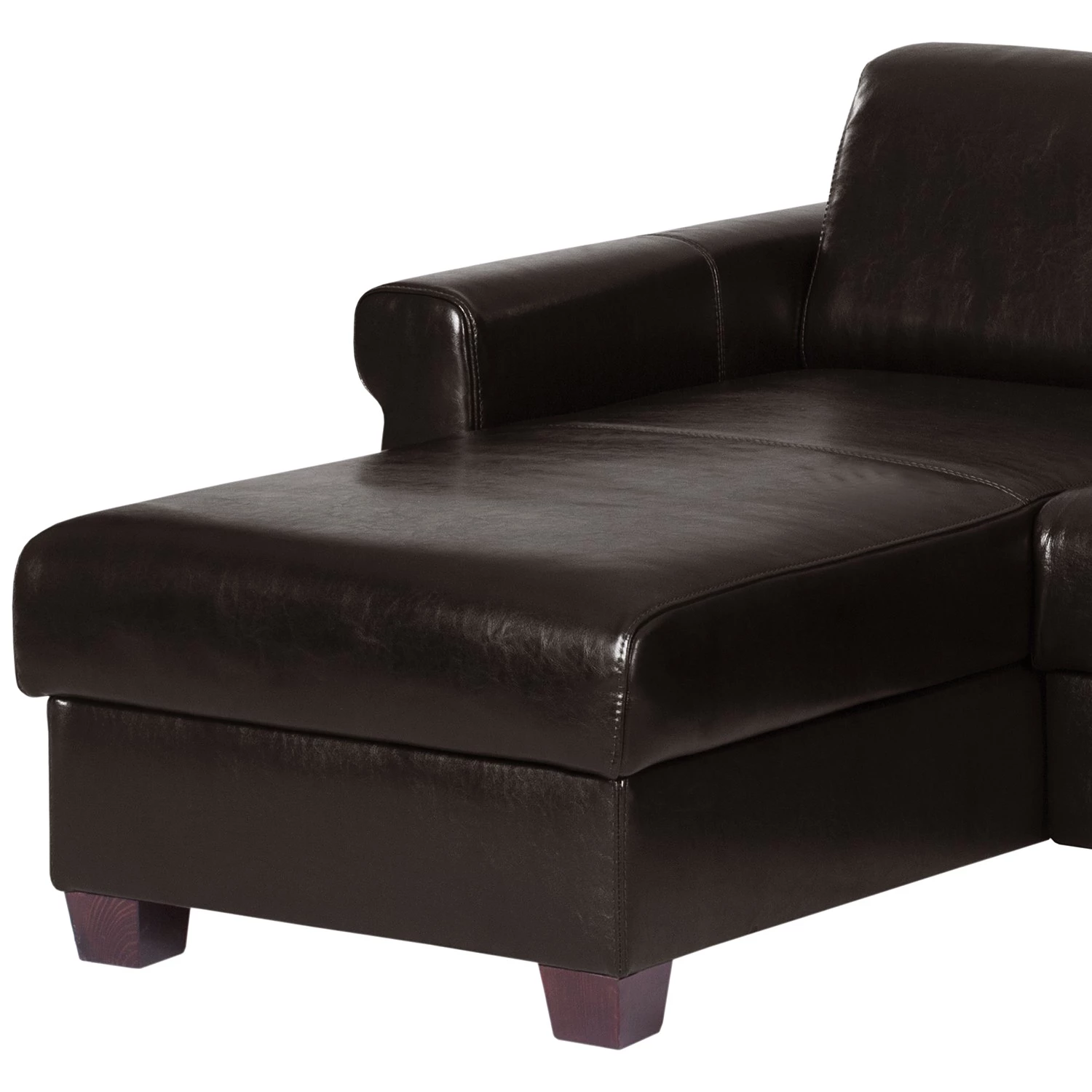 Ars manufacti Canapé d’angle José - Cuir véritable / Imitation cuir - Cuir synthétique Babet: Noir - Méridienne courte à gauche (vue de face) 7 Ars manufacti Canapé d’angle José - Cuir véritable / Imitation cuir - Cuir synthétique Babet: Noir - Méridienne courte à gauche (vue de face) – Image 7