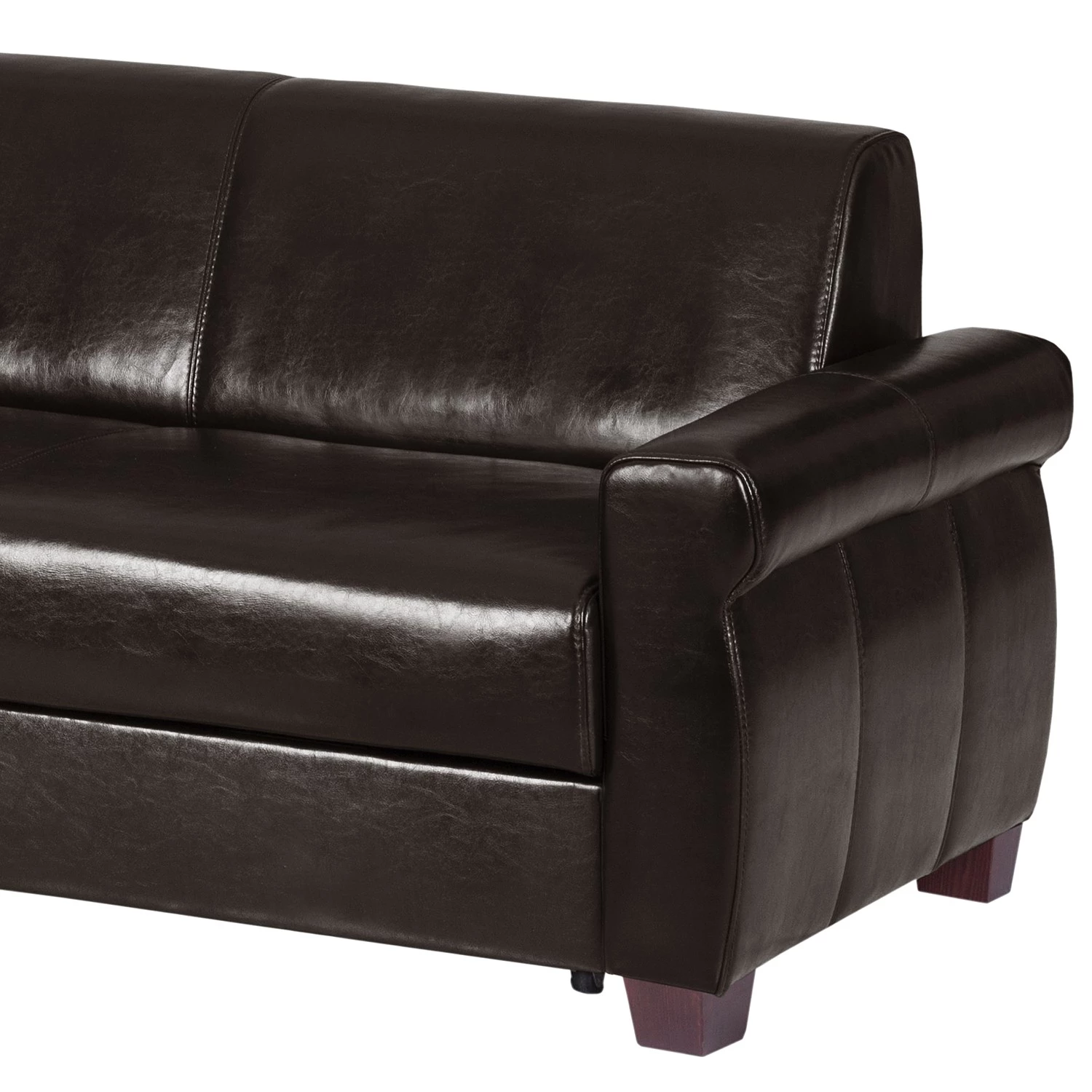 Ars manufacti Canapé d’angle José - Cuir véritable / Imitation cuir - Cuir synthétique Babet: Noir - Méridienne courte à gauche (vue de face) 8 Ars manufacti Canapé d’angle José - Cuir véritable / Imitation cuir - Cuir synthétique Babet: Noir - Méridienne courte à gauche (vue de face) – Image 8