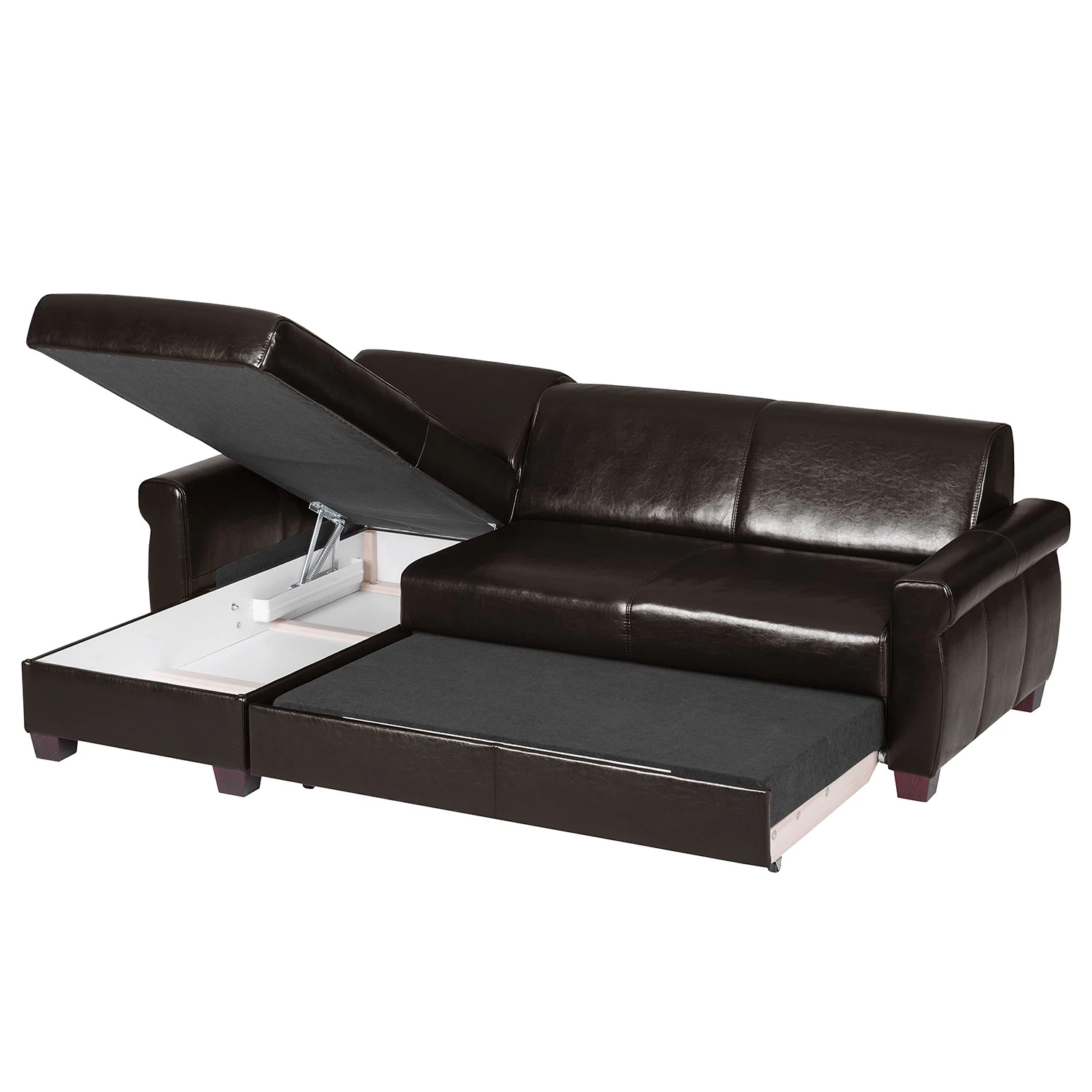 Ars manufacti Canapé d’angle José - Cuir véritable / Imitation cuir - Cuir synthétique Babet: Noir - Méridienne courte à gauche (vue de face) 5 Ars manufacti Canapé d’angle José - Cuir véritable / Imitation cuir - Cuir synthétique Babet: Noir - Méridienne courte à gauche (vue de face) – Image 5