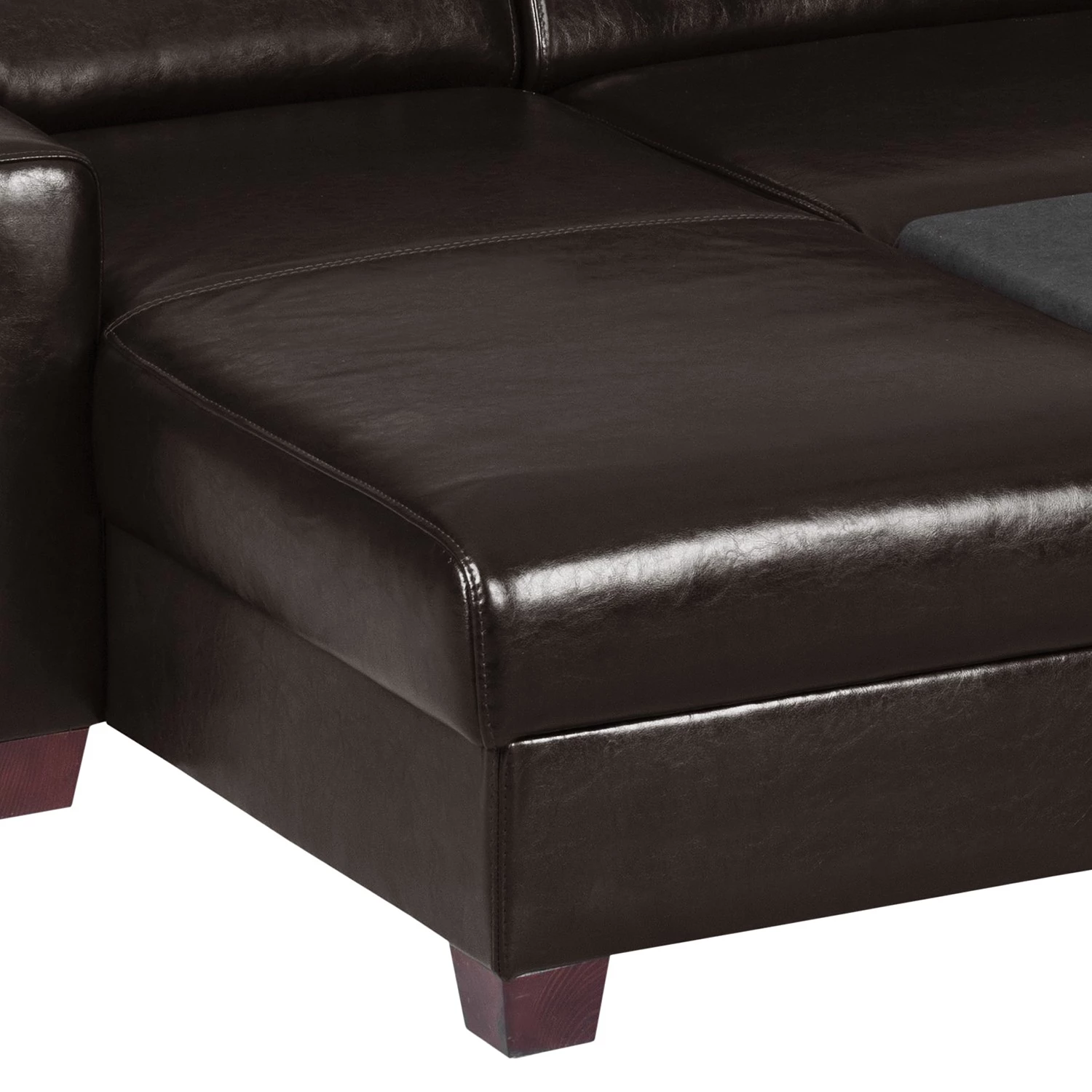 Ars manufacti Canapé d’angle José - Cuir véritable / Imitation cuir - Cuir synthétique Babet: Noir - Méridienne courte à gauche (vue de face) 10 Ars manufacti Canapé d’angle José - Cuir véritable / Imitation cuir - Cuir synthétique Babet: Noir - Méridienne courte à gauche (vue de face) – Image 10