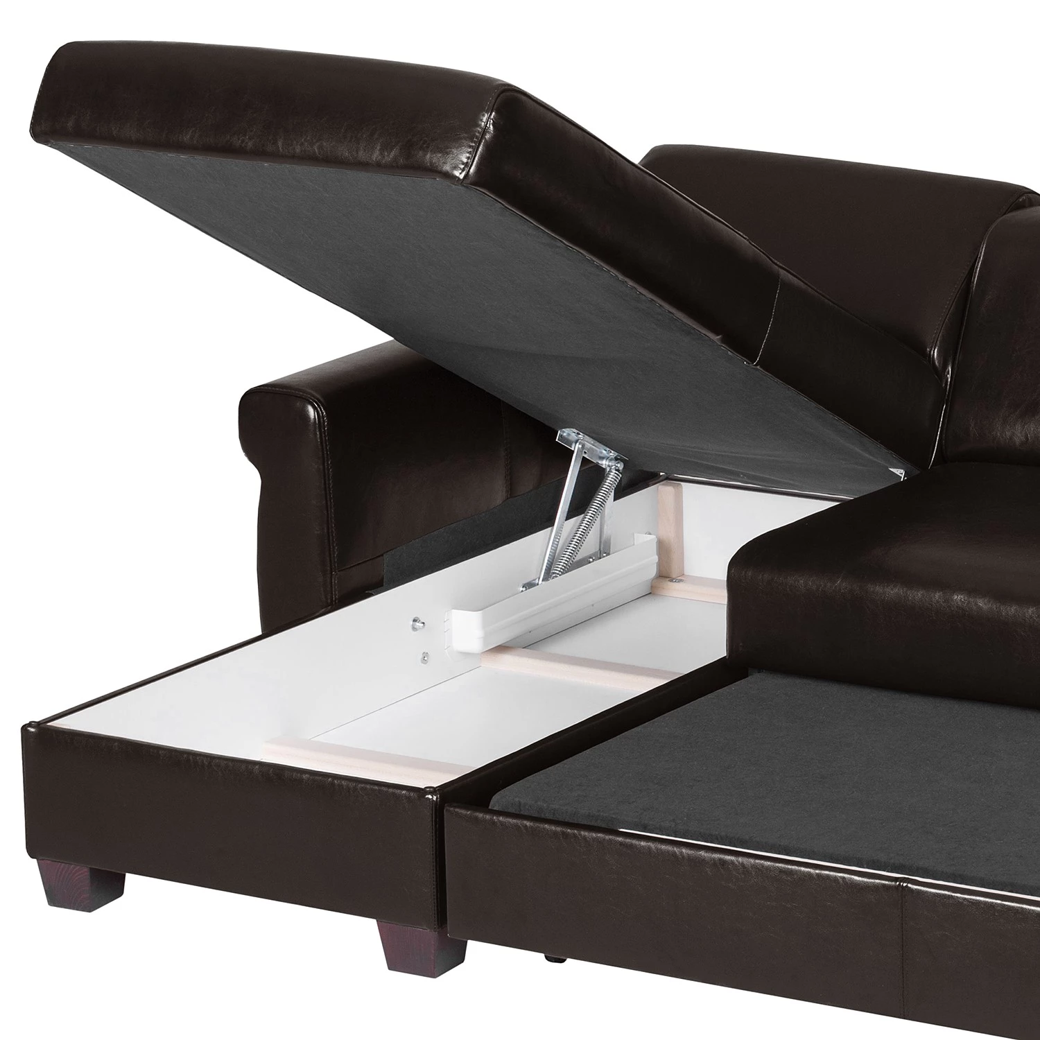 Ars manufacti Canapé d’angle José - Cuir véritable / Imitation cuir - Cuir synthétique Babet: Noir - Méridienne courte à gauche (vue de face) 11 Ars manufacti Canapé d’angle José - Cuir véritable / Imitation cuir - Cuir synthétique Babet: Noir - Méridienne courte à gauche (vue de face) – Image 11