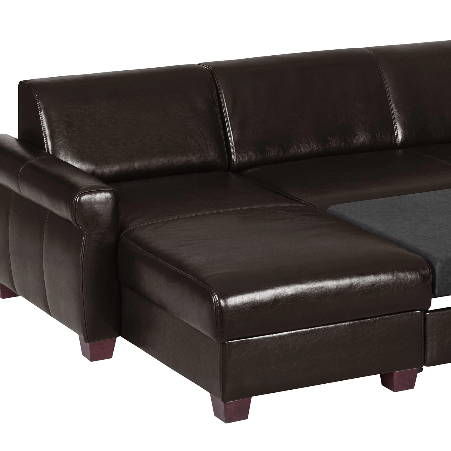 Ars manufacti Canapé d’angle José - Cuir véritable / Imitation cuir - Cuir synthétique Babet: Noir - Méridienne courte à gauche (vue de face) 9 Ars manufacti Canapé d’angle José - Cuir véritable / Imitation cuir - Cuir synthétique Babet: Noir - Méridienne courte à gauche (vue de face) – Image 9