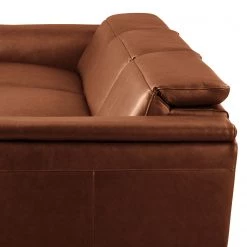 Ars manufacti Canapé d’angle Lagor - Cuir véritable - Cuir Padme: Cognac - Méridienne courte à droite (vue de face) - Fonction relaxation -Canapés Soldes Magasin 1000283567 210817 15272200626 DETAILS P000000001000283567