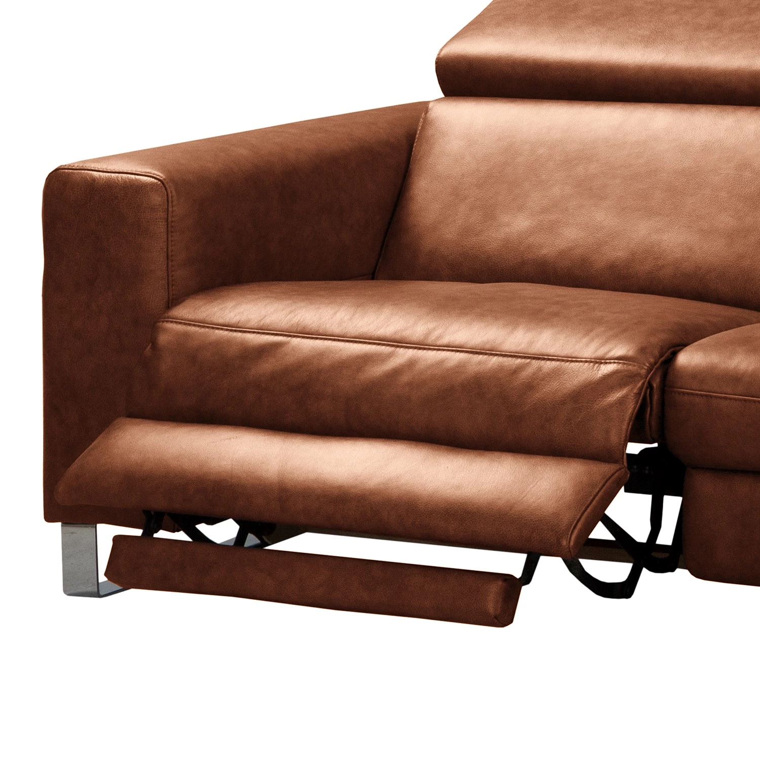 Ars manufacti Canapé d’angle Magas - Cuir véritable - Cuir Padme: Cognac - Méridienne longue à droite (vue de face) - Fonction relaxation 10 Ars manufacti Canapé d’angle Magas - Cuir véritable - Cuir Padme: Cognac - Méridienne longue à droite (vue de face) - Fonction relaxation – Image 10