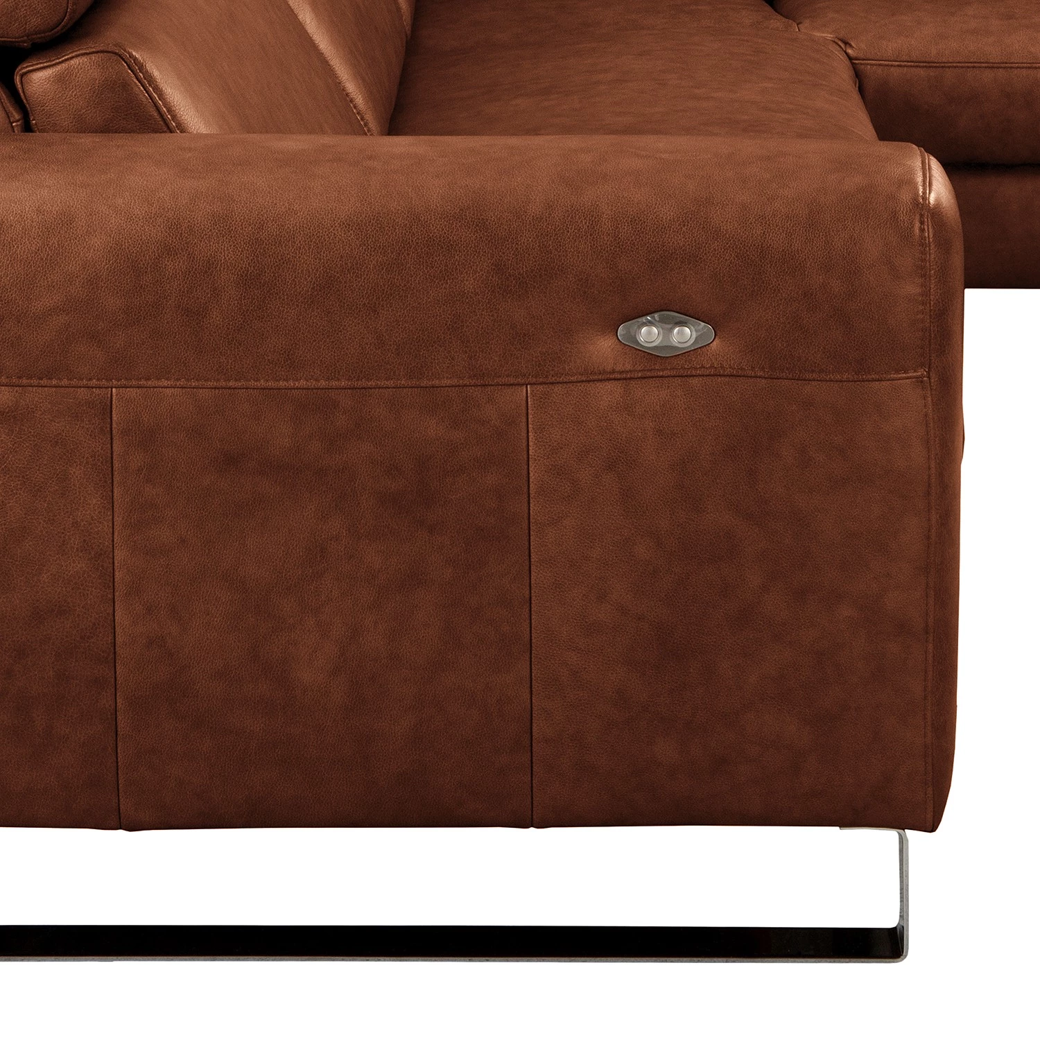 Ars manufacti Canapé d’angle Magas - Cuir véritable - Cuir Padme: Cognac - Méridienne longue à droite (vue de face) - Fonction relaxation 11 Ars manufacti Canapé d’angle Magas - Cuir véritable - Cuir Padme: Cognac - Méridienne longue à droite (vue de face) - Fonction relaxation – Image 11