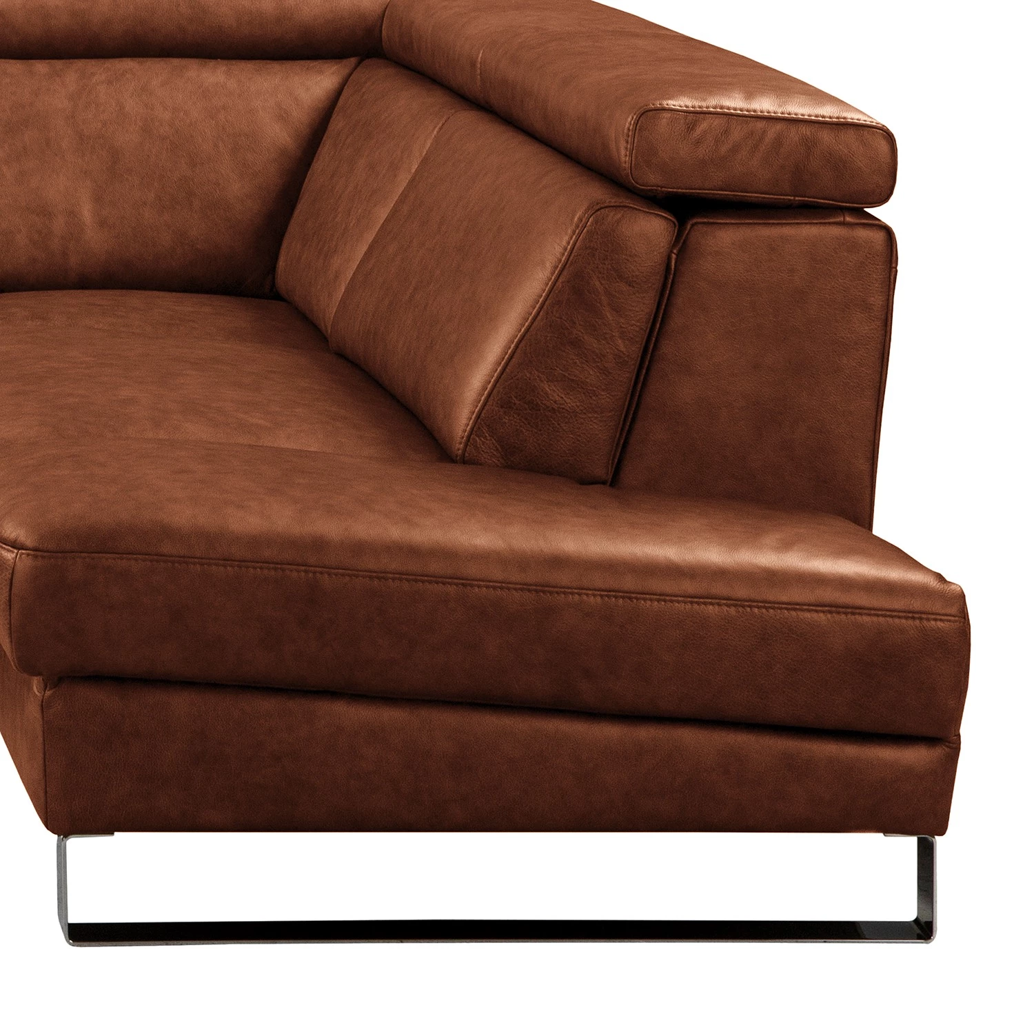 Ars manufacti Canapé d’angle Magas - Cuir véritable - Cuir Padme: Cognac - Méridienne longue à droite (vue de face) - Fonction relaxation 12 Ars manufacti Canapé d’angle Magas - Cuir véritable - Cuir Padme: Cognac - Méridienne longue à droite (vue de face) - Fonction relaxation – Image 12