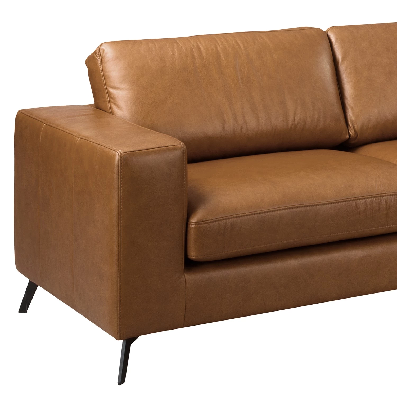 Ars manufacti Canapé d’angle Neuss - Cuir véritable - Cuir Cerys: Marron - Méridienne courte à droite (vue de face) 6 Ars manufacti Canapé d’angle Neuss - Cuir véritable - Cuir Cerys: Marron - Méridienne courte à droite (vue de face) – Image 6