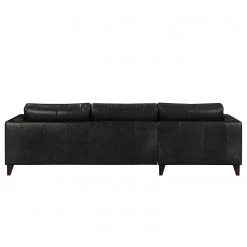 Ars Natura Canapé d’angle Clonee - Cuir véritable - Noir - Méridienne courte à gauche (vue de face) -Canapés Soldes Magasin 1000287277 210902 06255200176 DETAILS P000000001000287277