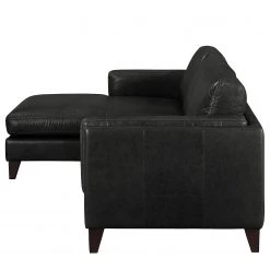 Ars Natura Canapé d’angle Clonee - Cuir véritable - Noir - Méridienne courte à gauche (vue de face) -Canapés Soldes Magasin 1000287277 210902 06255200177 DETAILS P000000001000287277