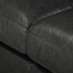 Ars Natura Canapé d’angle Clonee - Cuir véritable - Noir - Méridienne courte à gauche (vue de face) -Canapés Soldes Magasin 1000287277 210902 06255200180 DETAILS P000000001000287277