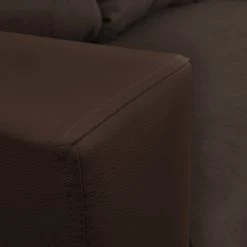 Loftscape Canapé d’angle Drayton - Imitation cuir / Microfibre - Cuir Soka / Microfibre Miako: Marron foncé / Espresso - Méridienne longue à droite (vue de face) - Avec repose-pieds -Canapés Soldes Magasin 1000287695 210910 11443901495 DETAILS P000000001000287695