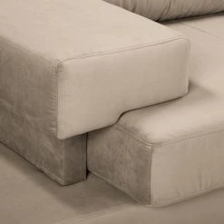 Loftscape Canapé d’angle Dert - Microfibre - Microfibre Jada: Taupe - Méridienne longue à droite (vue de face) -Canapés Soldes Magasin 1000287696 210930 133406000098 DETAILS P000000001000287696