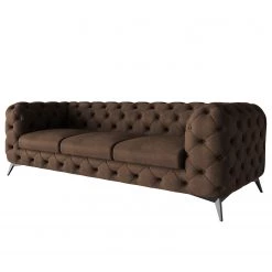 Jack & Alice Canapé Laviva I (3 places) - Microfibre Priya: Marron foncé