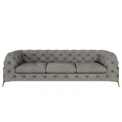 Jack & Alice Canapé Laviva II (3 places) - Velours Ravi: Taupe -Canapés Soldes Magasin 1000288484 210928 11441500500 DETAILS P000000001000288484