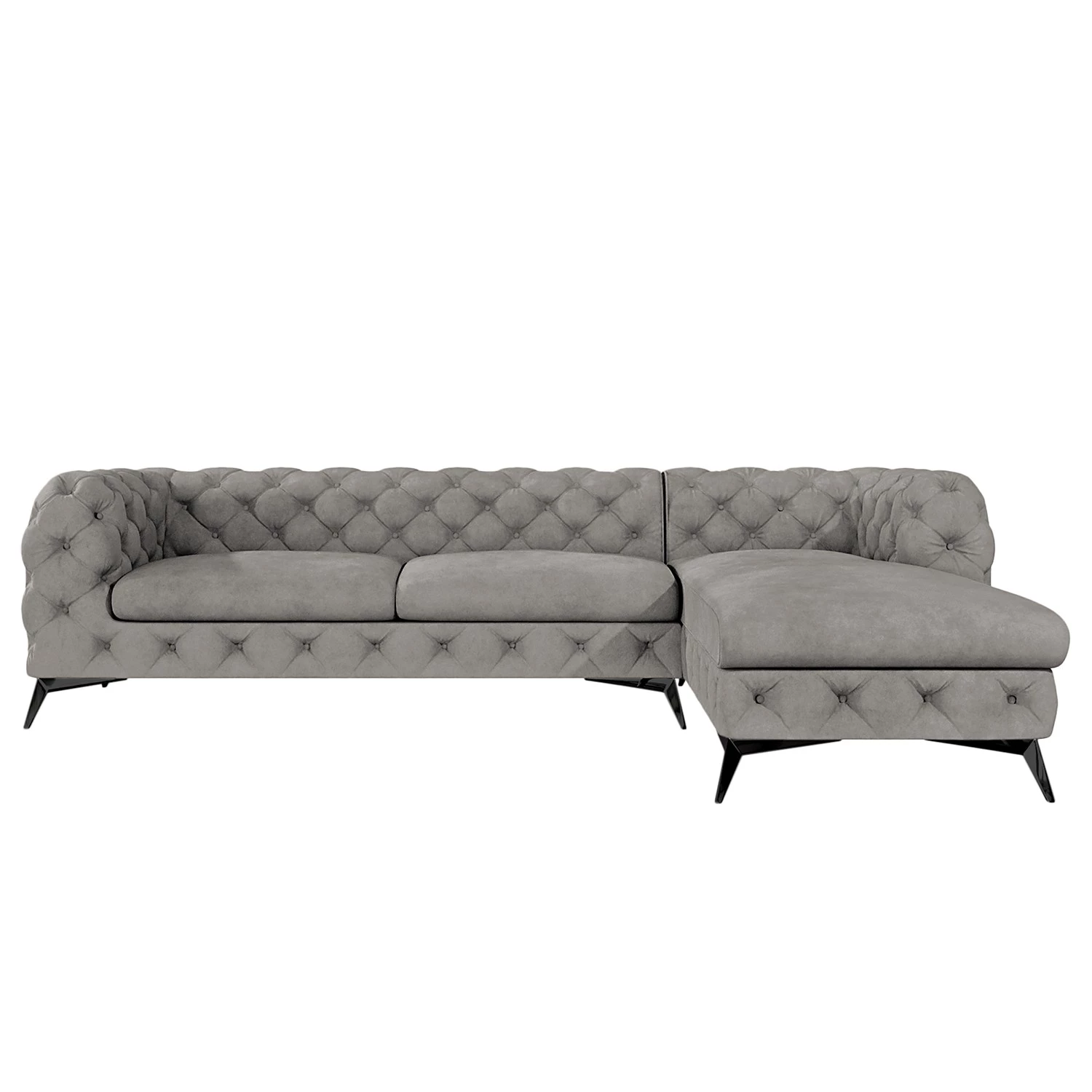 Jack & Alice Canapé d’angle Laviva I - Velours Ravi: Taupe - Largeur : 305 cm - Méridienne longue à droite (vue de face) 4 Jack & Alice Canapé d’angle Laviva I - Velours Ravi: Taupe - Largeur : 305 cm - Méridienne longue à droite (vue de face) – Image 4