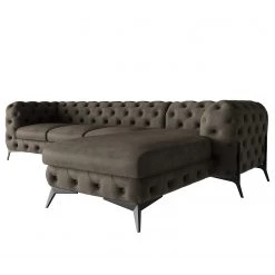 Jack & Alice Canapé d’angle Laviva II - Microfibre Priya: Anthracite - Largeur : 323 cm - Méridienne longue à droite (vue de face) -Canapés Soldes Magasin 1000288720 220325 040 DETAILS P000000001000288720