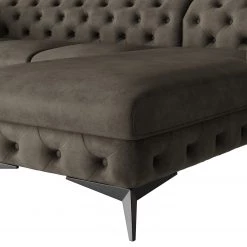 Jack & Alice Canapé d’angle Laviva II - Microfibre Priya: Anthracite - Largeur : 323 cm - Méridienne longue à droite (vue de face) -Canapés Soldes Magasin 1000288720 220325 080 DETAILS P000000001000288720