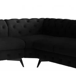 Canapé d’angle Laviva VI - Velours Ravi: Noir - 323 x 200 cm -Canapés Soldes Magasin 1000288740 220325 060 DETAILS P000000001000288740