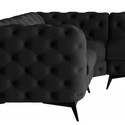 Canapé d’angle Laviva VI - Velours Ravi: Noir - 323 x 200 cm -Canapés Soldes Magasin 1000288740 220325 070 DETAILS P000000001000288740