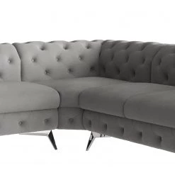 Jack & Alice Canapé d’angle Laviva V - Microfibre Enza: Gris - 323 x 200 cm - Alignement à gauche -Canapés Soldes Magasin 1000288756 220325 060 DETAILS P000000001000288756