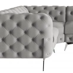 Jack & Alice Canapé d’angle Laviva V - Microfibre Enza: Gris - 323 x 200 cm - Alignement à gauche -Canapés Soldes Magasin 1000288756 220325 070 DETAILS P000000001000288756