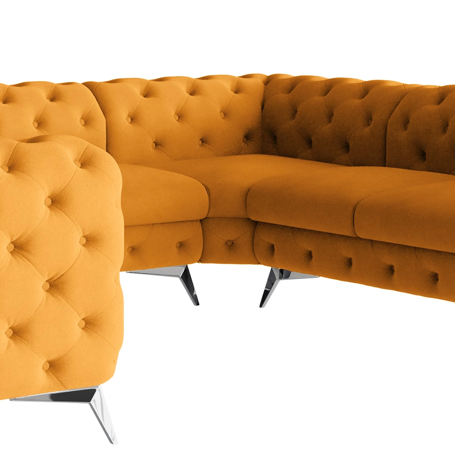 Jack & Alice Canapé panoramique Laviva I - Microfibre Enza: Safran - Alignement à gauche 6 Jack & Alice Canapé panoramique Laviva I - Microfibre Enza: Safran - Alignement à gauche – Image 6