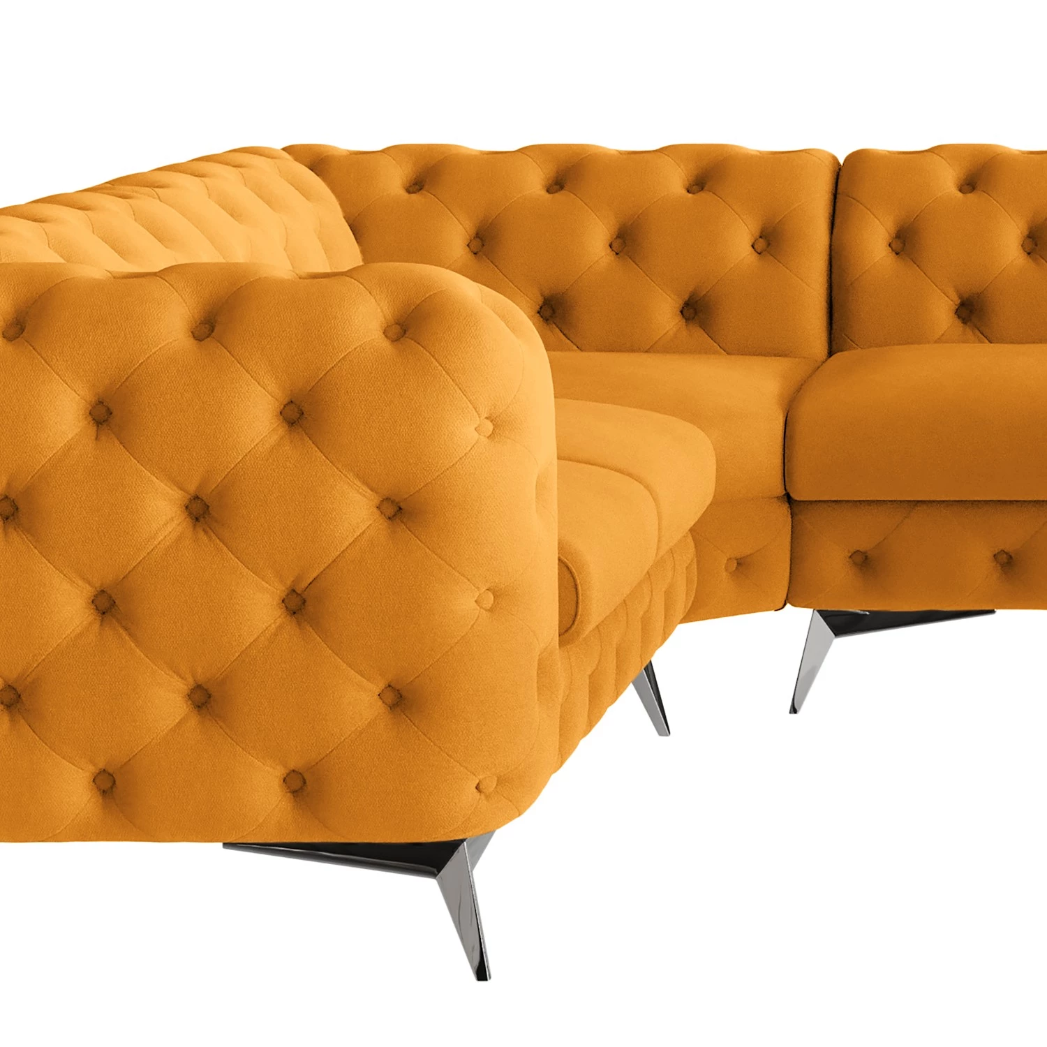 Jack & Alice Canapé panoramique Laviva I - Microfibre Enza: Safran - Alignement à gauche 8 Jack & Alice Canapé panoramique Laviva I - Microfibre Enza: Safran - Alignement à gauche – Image 8