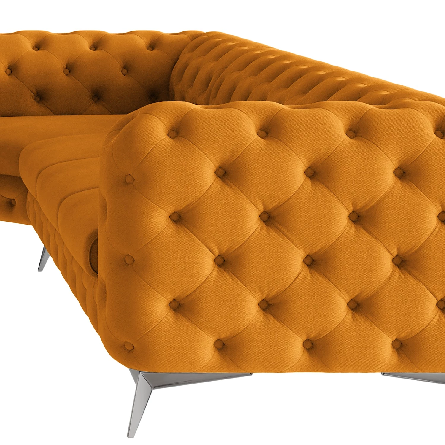 Jack & Alice Canapé panoramique Laviva I - Microfibre Enza: Safran - Alignement à gauche 9 Jack & Alice Canapé panoramique Laviva I - Microfibre Enza: Safran - Alignement à gauche – Image 9