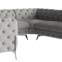 Jack & Alice Canapé panoramique Laviva II - Microfibre Enza: Gris - Alignement à gauche -Canapés Soldes Magasin 1000288928 220325 060 DETAILS P000000001000288928