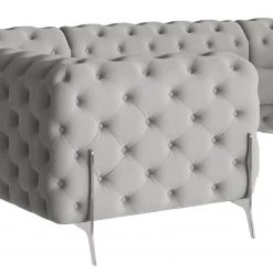 Jack & Alice Canapé panoramique Laviva II - Microfibre Enza: Gris - Alignement à gauche -Canapés Soldes Magasin 1000288928 220325 070 DETAILS P000000001000288928