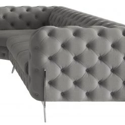 Jack & Alice Canapé panoramique Laviva II - Microfibre Enza: Gris - Alignement à gauche -Canapés Soldes Magasin 1000288928 220325 090 DETAILS P000000001000288928