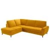 Loftscape Canapé d’angle Chanly - Microfibre - Microfibre Faria: Jaune - Méridienne longue à gauche (vue de face) - Sans fonction couchage