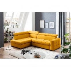Loftscape Canapé d’angle Eloise - Microfibre - Microfibre Faria: Jaune - Méridienne longue à gauche (vue de face) - Sans fonction couchage -Canapés Soldes Magasin 1000296778 211018 10241201105 MOOD DETAILS P000000001000296778 mood