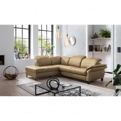 Loftscape Canapé d’angle Dunmore - Cuir véritable - Cuir Poas: Cappuccino - Méridienne longue à gauche (vue de face) - Sans fonction couchage -Canapés Soldes Magasin 1000296787 211018 10241501168 MOOD DETAILS P000000001000296787 mood