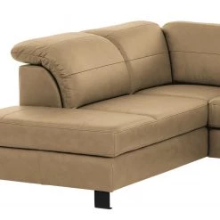 Loftscape Canapé d’angle Dunmore - Cuir véritable - Cuir Poas: Cappuccino - Méridienne longue à gauche (vue de face) - Sans fonction couchage -Canapés Soldes Magasin 1000296787 211018 10241501221 DETAILS P000000001000296787