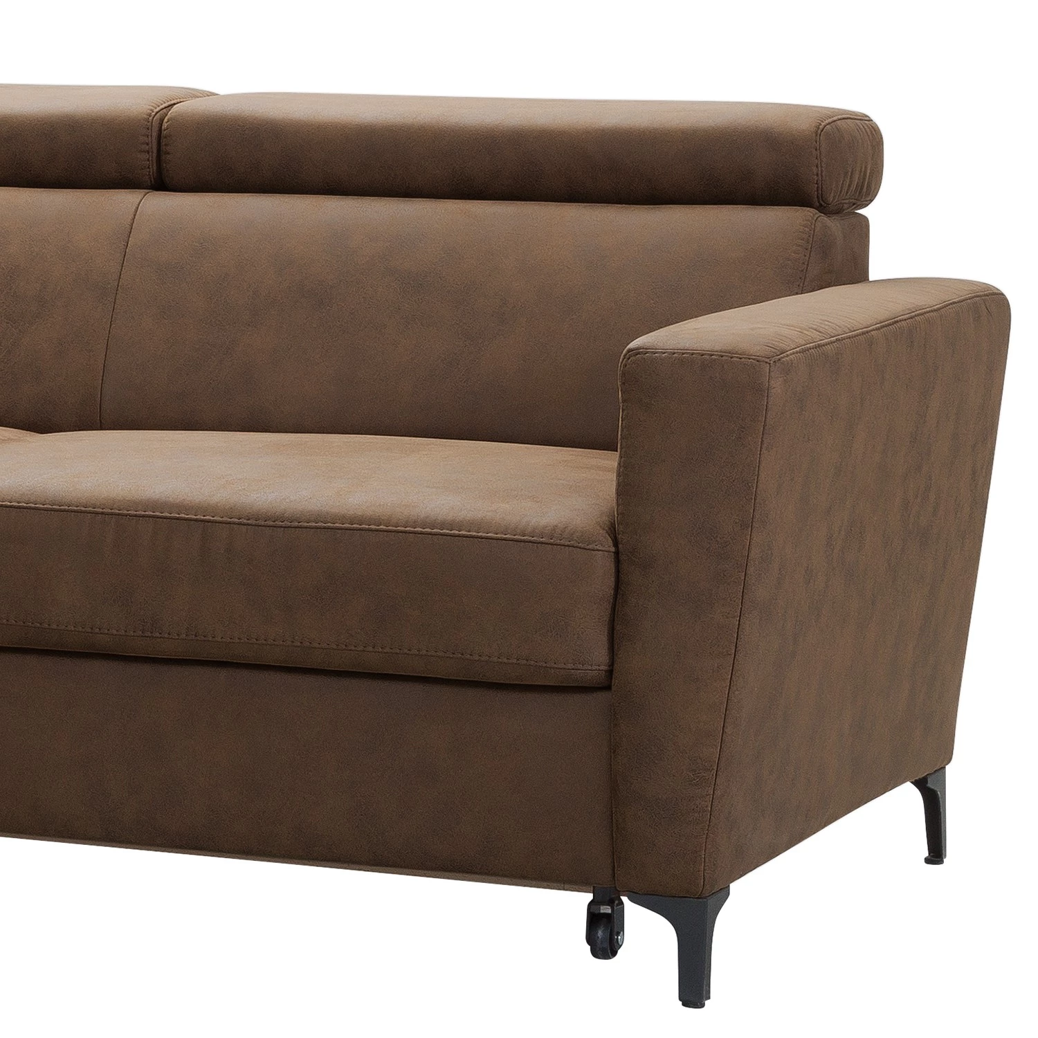 Fredriks Canapé d’angle Landaff - Microfibre - Microfibre Torne: Marron scuro - Méridienne longue à gauche (vue de face) - Avec fonction couchage - Sans repose-pieds 7 Fredriks Canapé d’angle Landaff - Microfibre - Microfibre Torne: Marron scuro - Méridienne longue à gauche (vue de face) - Avec fonction couchage - Sans repose-pieds – Image 7