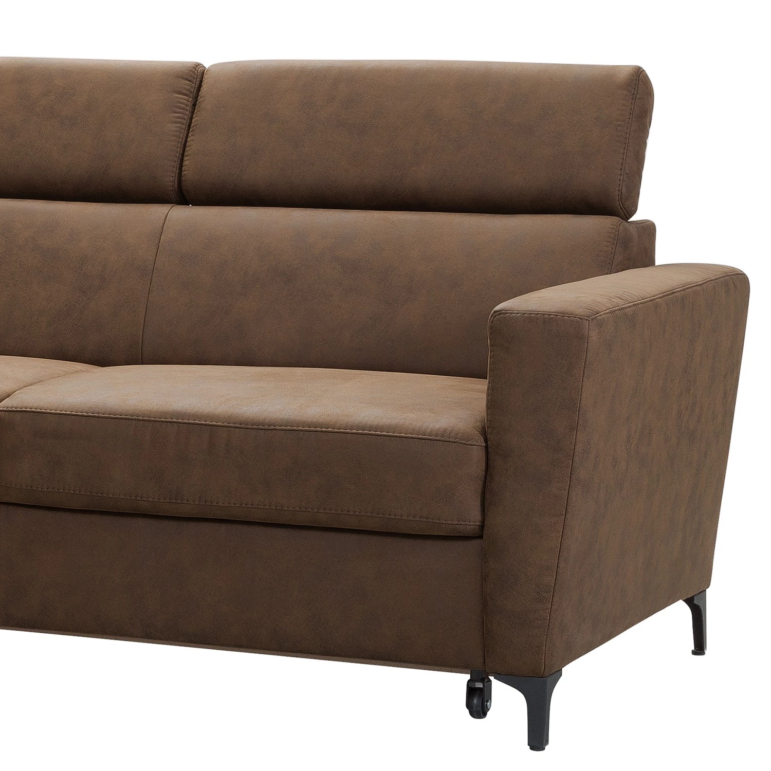 Fredriks Canapé d’angle Landaff - Microfibre - Microfibre Torne: Marron scuro - Méridienne longue à gauche (vue de face) - Avec fonction couchage - Sans repose-pieds 9 Fredriks Canapé d’angle Landaff - Microfibre - Microfibre Torne: Marron scuro - Méridienne longue à gauche (vue de face) - Avec fonction couchage - Sans repose-pieds – Image 9