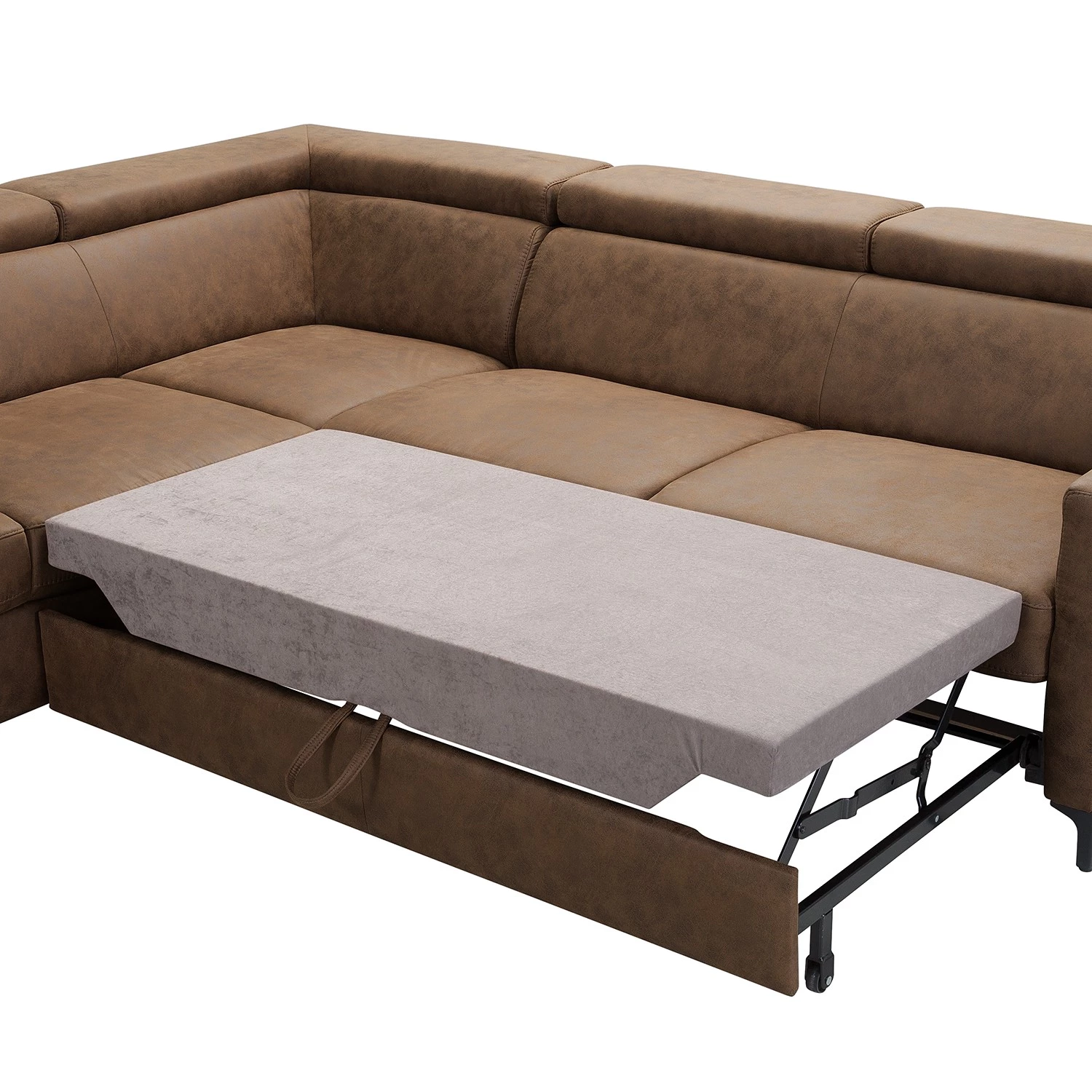 Fredriks Canapé d’angle Landaff - Microfibre - Microfibre Torne: Marron scuro - Méridienne longue à gauche (vue de face) - Avec fonction couchage - Sans repose-pieds 11 Fredriks Canapé d’angle Landaff - Microfibre - Microfibre Torne: Marron scuro - Méridienne longue à gauche (vue de face) - Avec fonction couchage - Sans repose-pieds – Image 11