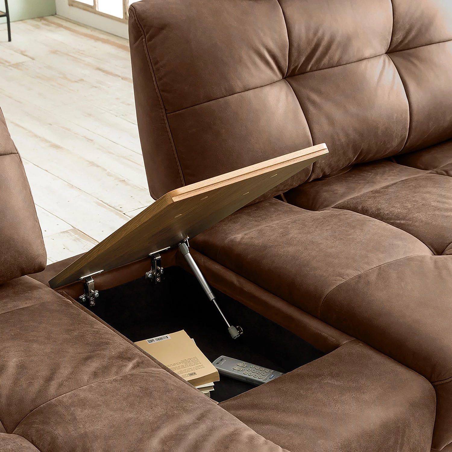 Fredriks Grand canapé Linville - Microfibre Torne: Marron - Avec appui-tête 6 Fredriks Grand canapé Linville - Microfibre Torne: Marron - Avec appui-tête – Image 6