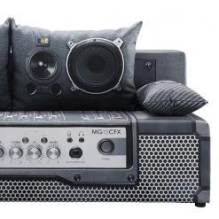 Mooved Canapé convertible Gabun - Tissage à plat - Bleu / Argenté - Suspension à ressorts ondulés -Canapés Soldes Magasin 1000296971 211018 10254002665 DETAILS P000000001000296971