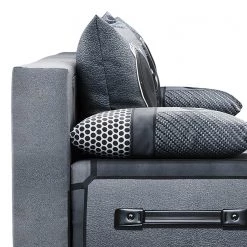 Mooved Canapé convertible Gabun - Tissage à plat - Bleu / Argenté - Suspension à ressorts ondulés -Canapés Soldes Magasin 1000296971 211018 10254002676 DETAILS P000000001000296971