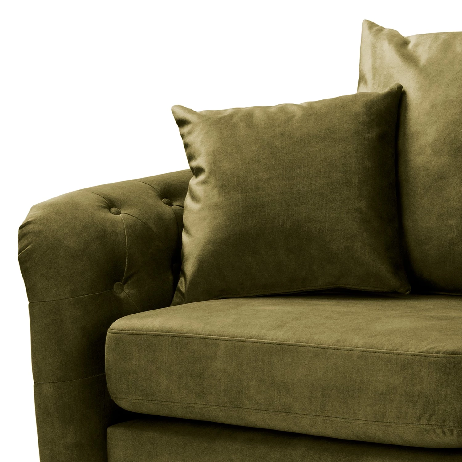 Red Living Canapé Lovis (3 places) - Velours Tomi: Vert vieilli 2 Red Living Canapé Lovis (3 places) - Velours Tomi: Vert vieilli – Image 2