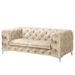 Red Living Canapé Merlin (2 places) - Velours Tomi: Créme