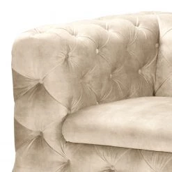 Red Living Canapé Merlin (2 places) - Velours Tomi: Créme -Canapés Soldes Magasin 1000298925 211214 18023201354 DETAILS P000000001000298925