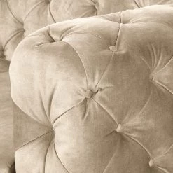 Red Living Canapé Merlin (2 places) - Velours Tomi: Créme -Canapés Soldes Magasin 1000298925 211214 18023201409 DETAILS P000000001000298925